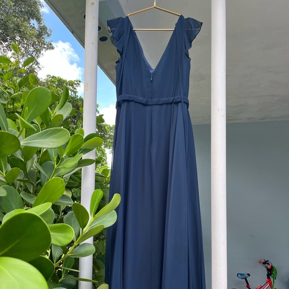 Azazie Dark Navy Bridesmaid Dress custom size close to 10/12 - Picture 2 of 15